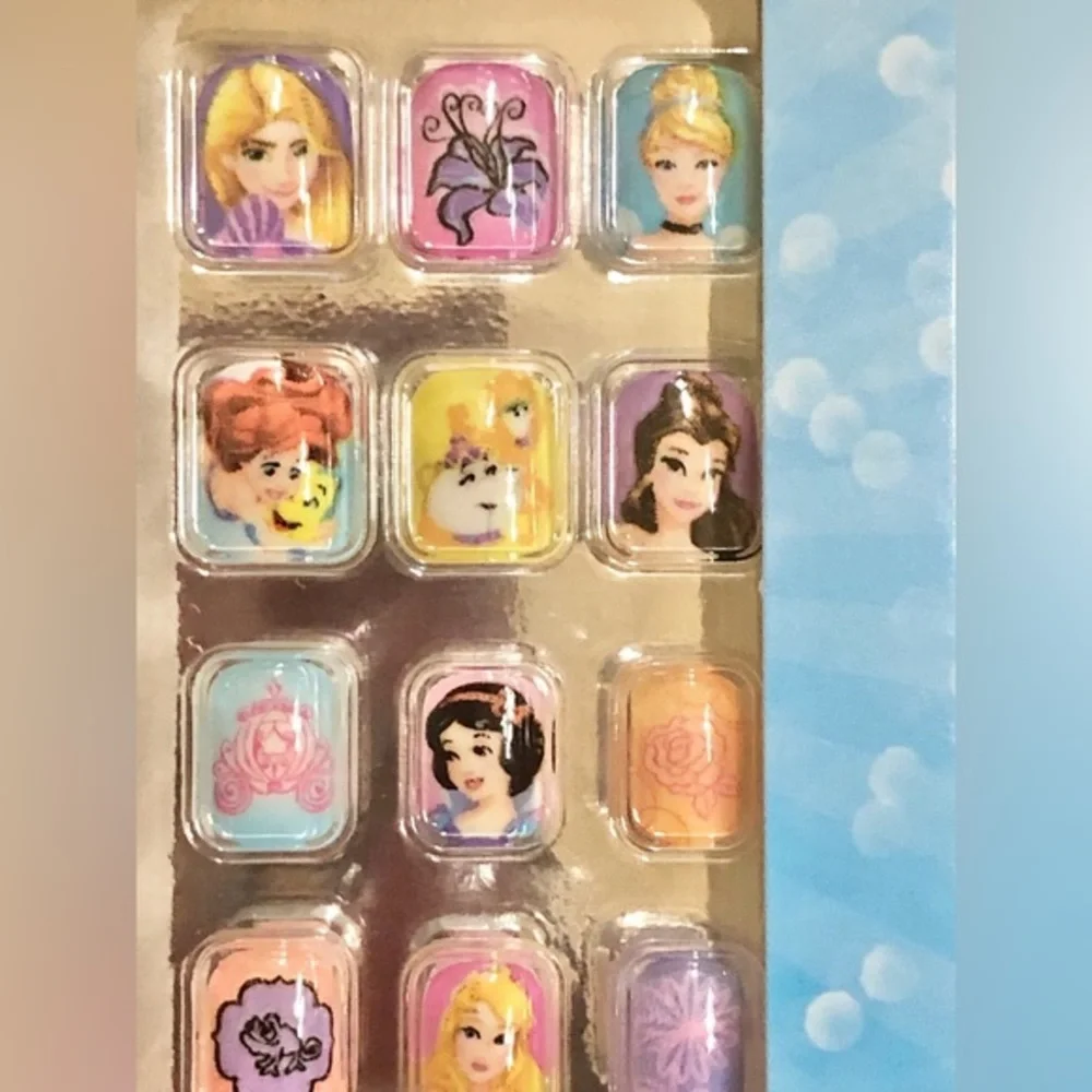 2pack Disney‎ princess little girl press on nail extensions new